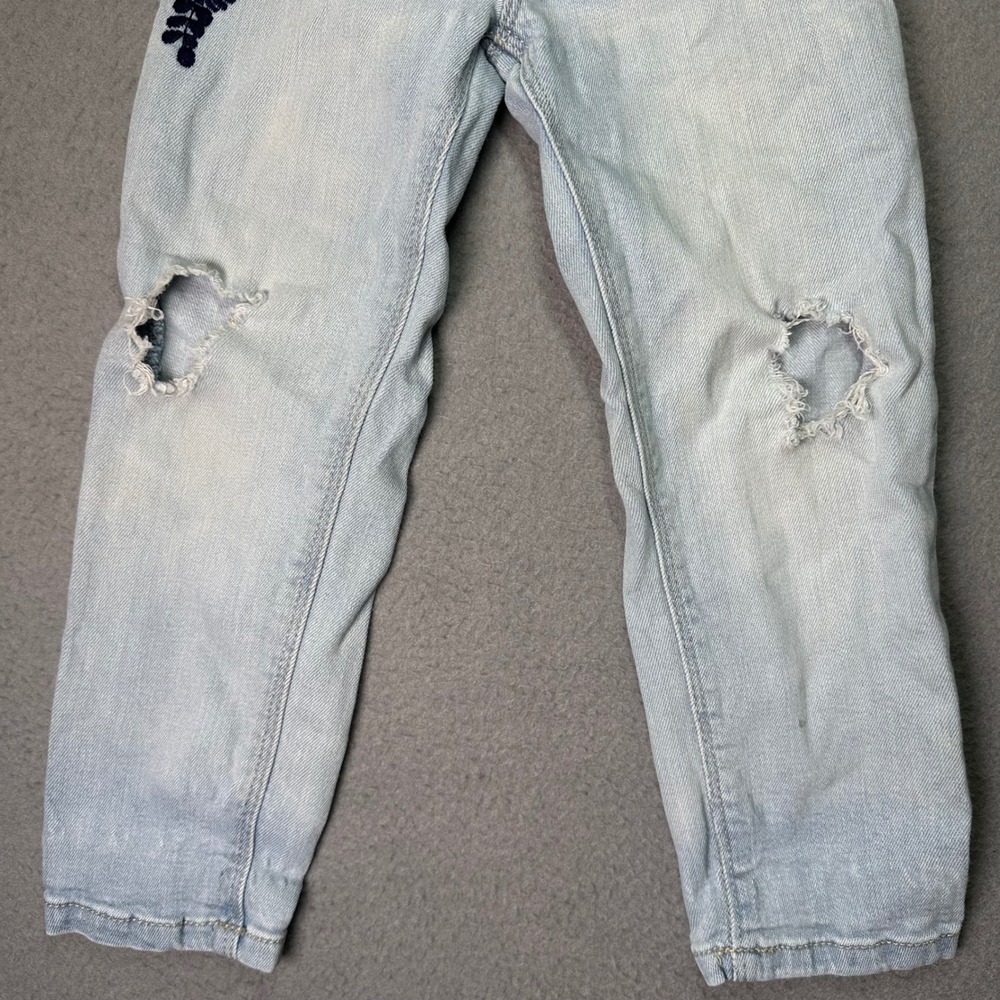 Old Navy Toddler Girls Floral Embroidered Distressed Boyfriend Jeans 3T Blue - Picture 10 of 10